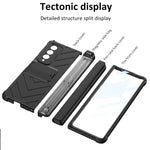 For Samsung Galaxy Z Fold4 All included Slide Pen Case With Back Screen Glass Hinge Holder Phone Cover - theroxymob