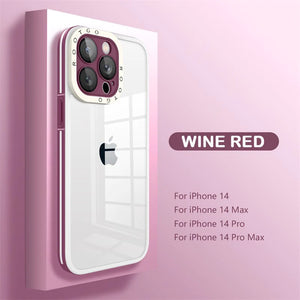 Transparent Shockproof Case Bumper Glass Camera Protection For iPhone 14 13 - theroxymob