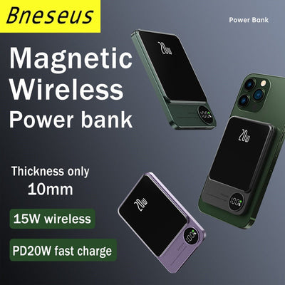 New Macsafe Powerbank Magnetic Power Bank Fast Wireless For iPhone / Samsung - theroxymob