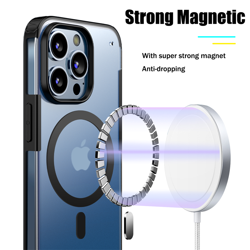 Translucent Magsafe Magnetic Case For iPhone 14 Wireless Charging Shockproof Hard - theroxymob