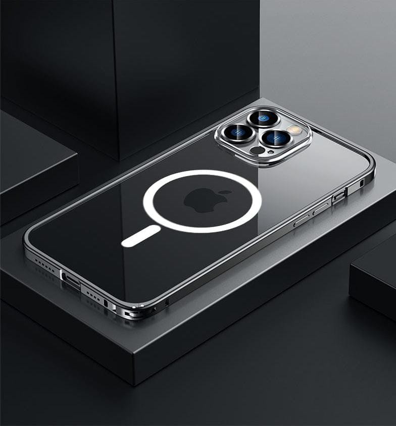 Magnetic Metal Transparent coil Case For iPhone 13 Series - theroxymob