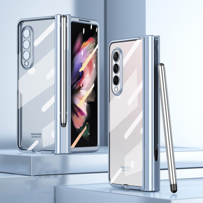 Case with S Pen Hinge Protection Front Tempered Glass Screen Protector For Samsung Galaxy Z Fold 4 5G Cover - theroxymob