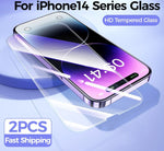 2PCs Tempered Glass Screen Protection for iPhone 14 13 12 series