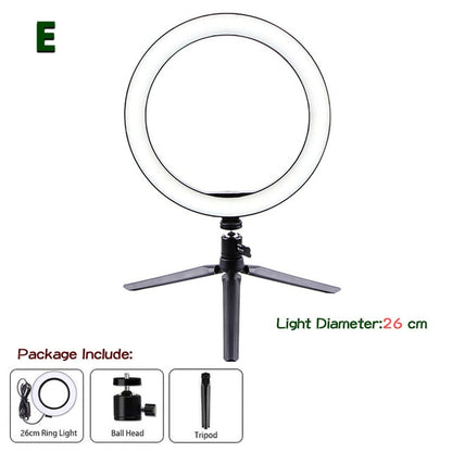 Selfie Ring Light 10.2" Dimmable LED Ring Light with Stand and Phone Holder, Live Streaming/Makeup/YouTube/Vlog/TikTok Videos - theroxymob