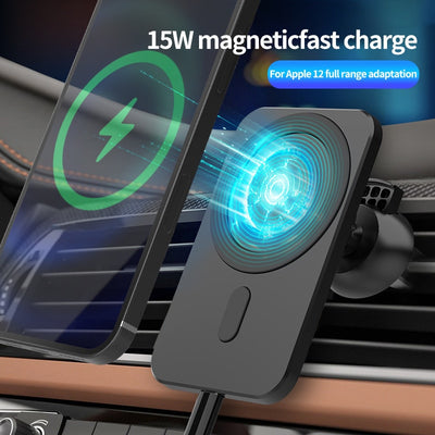 15W HaloLock Magnetic Wireless Car Charger Mount for iPhone 12 Series Magsafe Fast Charging Wireless Charger Car Phone Holder - theroxymob