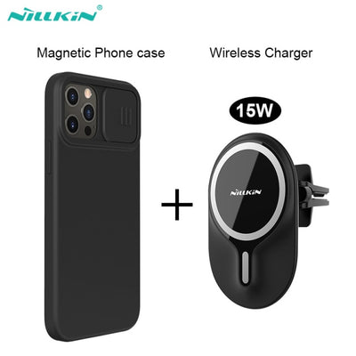 For iPhone 12 Series Nillkin 15W Magnetic Wireless Car Charger Mount Fast Charging Holder - theroxymob