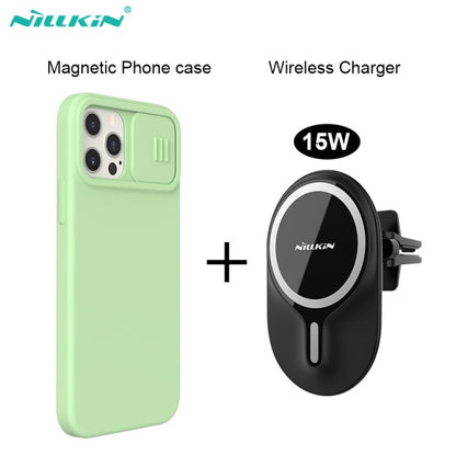 For iPhone 12 Series Nillkin 15W Magnetic Wireless Car Charger Mount Fast Charging Holder - theroxymob