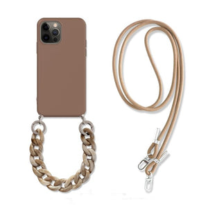 Classic Marble Granite crossbody lanyard soft phone case for iphone 12 series - theroxymob