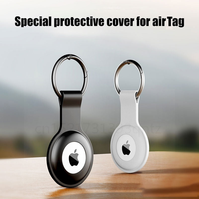 Protective Sleeve Metal Ring Buckle Sports Soft Plastic Cover for Airtags - theroxymob
