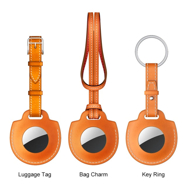 AirTag Case Genuine Leather Key Ring Baseus for Hermes, AirTags Keychain - theroxymob