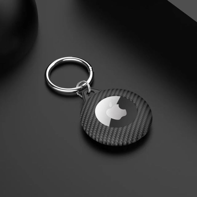 For Apple Airtag Case Carbon Fiber Texture Anti-lost Keychain Cover - theroxymob