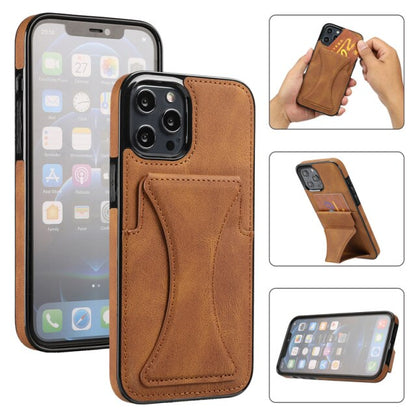 FOR IPHONE 12 SERIES LUXURY CARD SLOT LEATHER COVER - theroxymob