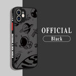 Luxury Cartoon Space Astronaut Phone Case For iPhone 12 Series Matte Shell Silicone Shockproof Cover - theroxymob