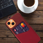 For iphone 13 Series Phone Case Ultra Light Fashion PU Leather Back Cover Card Hard PC Fall prevention - theroxymob