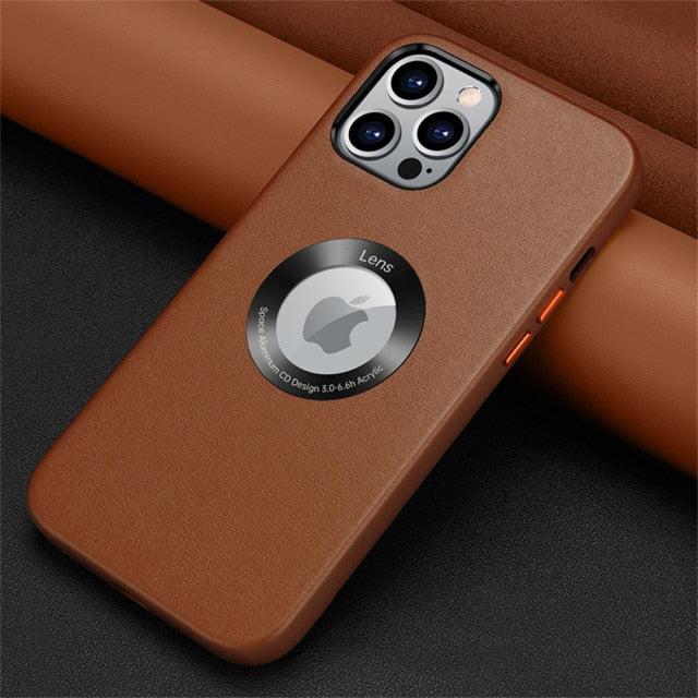 Hollow luxury leather mobile phone case For iPhone 13 Series Anti-falling - theroxymob
