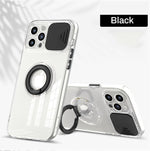Transparent Silicone Case with Ring Holder Camera Protection Back Cover For iPhone 13 pro max/ 13 pro - theroxymob