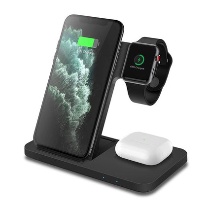 15W Qi Wireless Charger Stand for iPhoneSeries Fast Charging Dock Station For Apple Watch 7 6 SE AirPods Pro - theroxymob