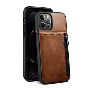 Luxury Leather Phone Cases for IPhone 13 Series Leather Card Slots Holder Coin Purse Shockproof Wallet Bag - theroxymob
