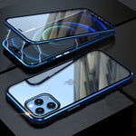 Magnetic Metal Case Clear Double-Sided Glass For iPhone 13 / 12 Series - theroxymob