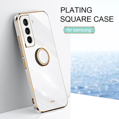 Luxury Plating Ring Holder Square Phone Case - theroxymob