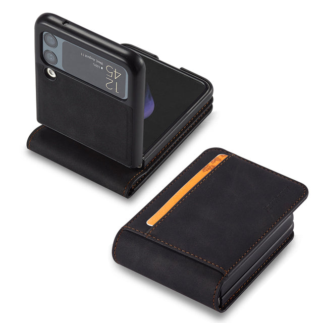 Case Luxury Leather Wallet Card For Samsung Z Flip 3 5G - theroxymob