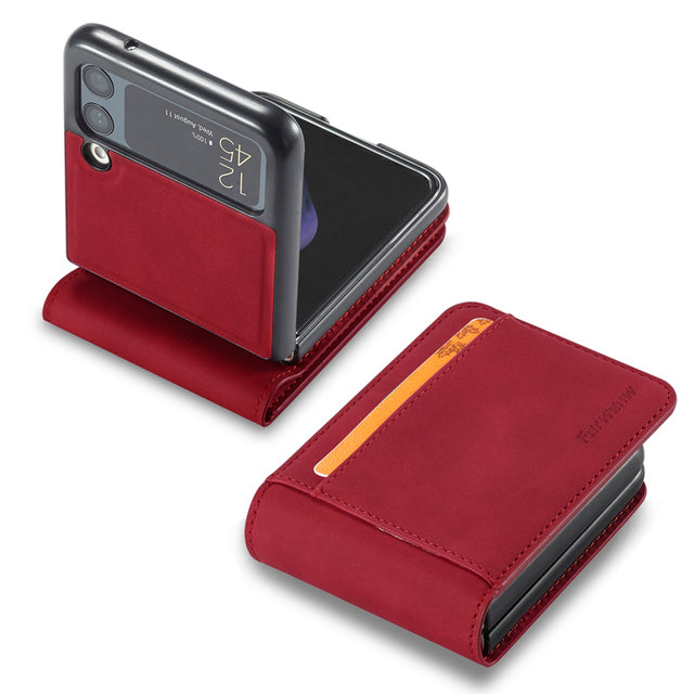 Case Luxury Leather Wallet Card For Samsung Z Flip 3 5G - theroxymob