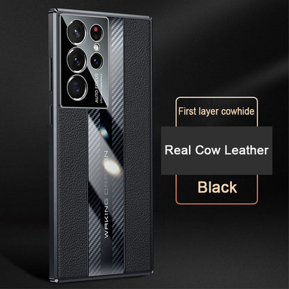 Ultra Luxury Fiber Pattern Shell Case For Samsung S22 Series - theroxymob