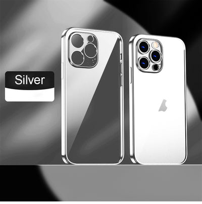 Luxury Plating Transparent Soft Silicone Case for iPhone 13 Shockproof Clear Cover - theroxymob